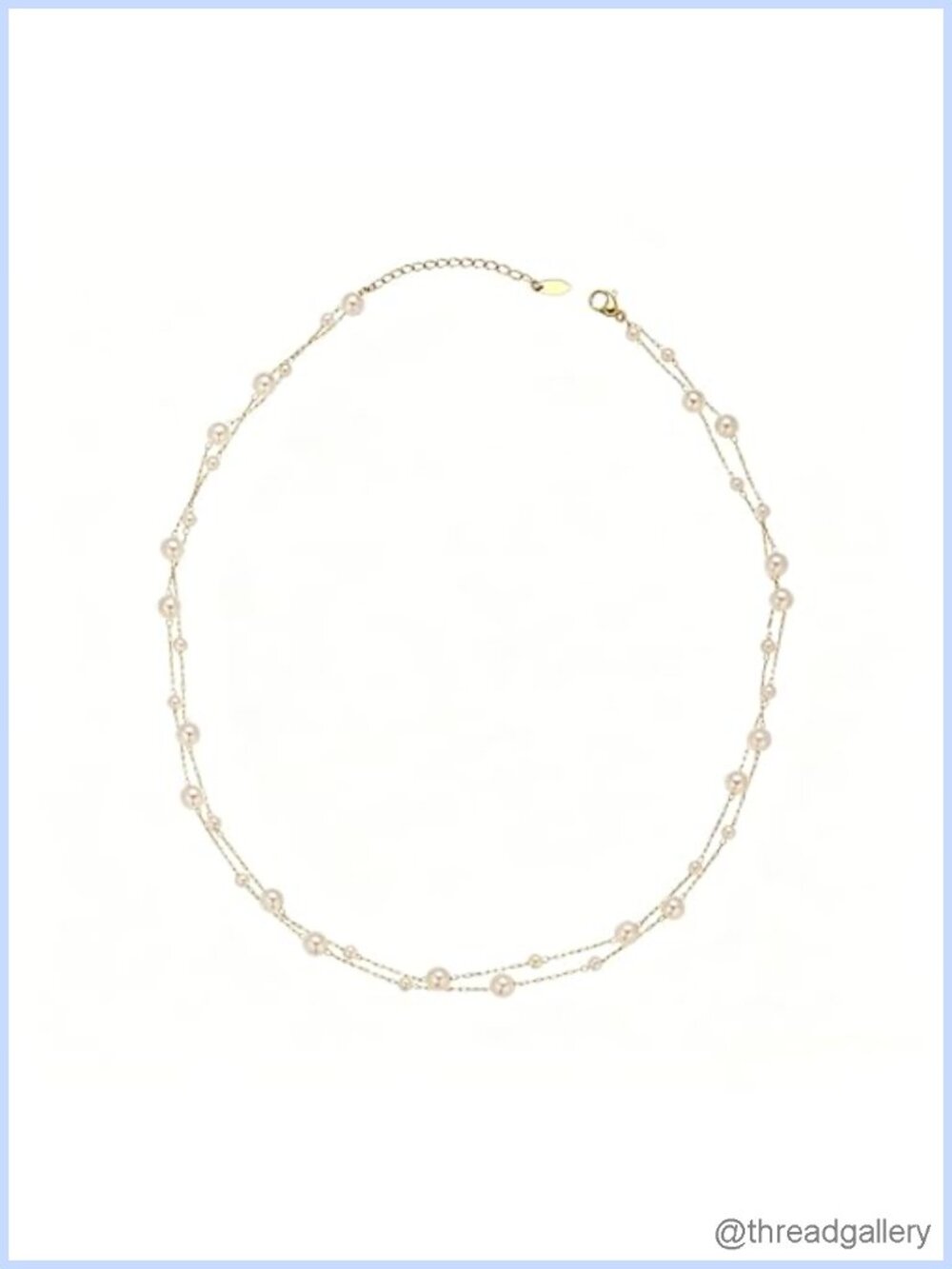 14K Gold Plated Titanium Steel Faux Pearl Choker Necklace